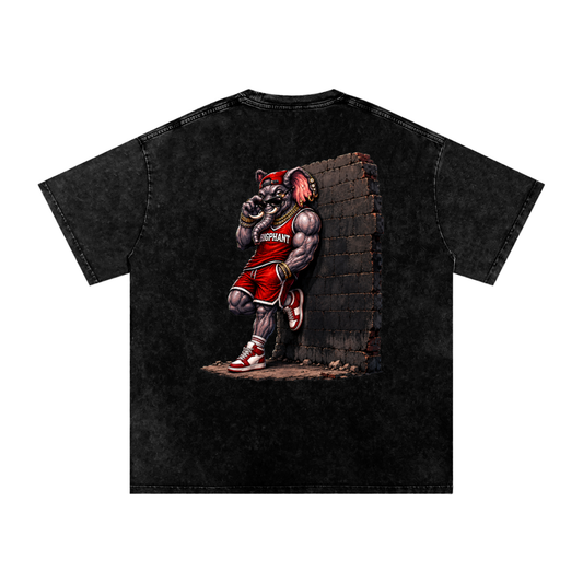 Snow Washed Oversized Cotton T-Shirt