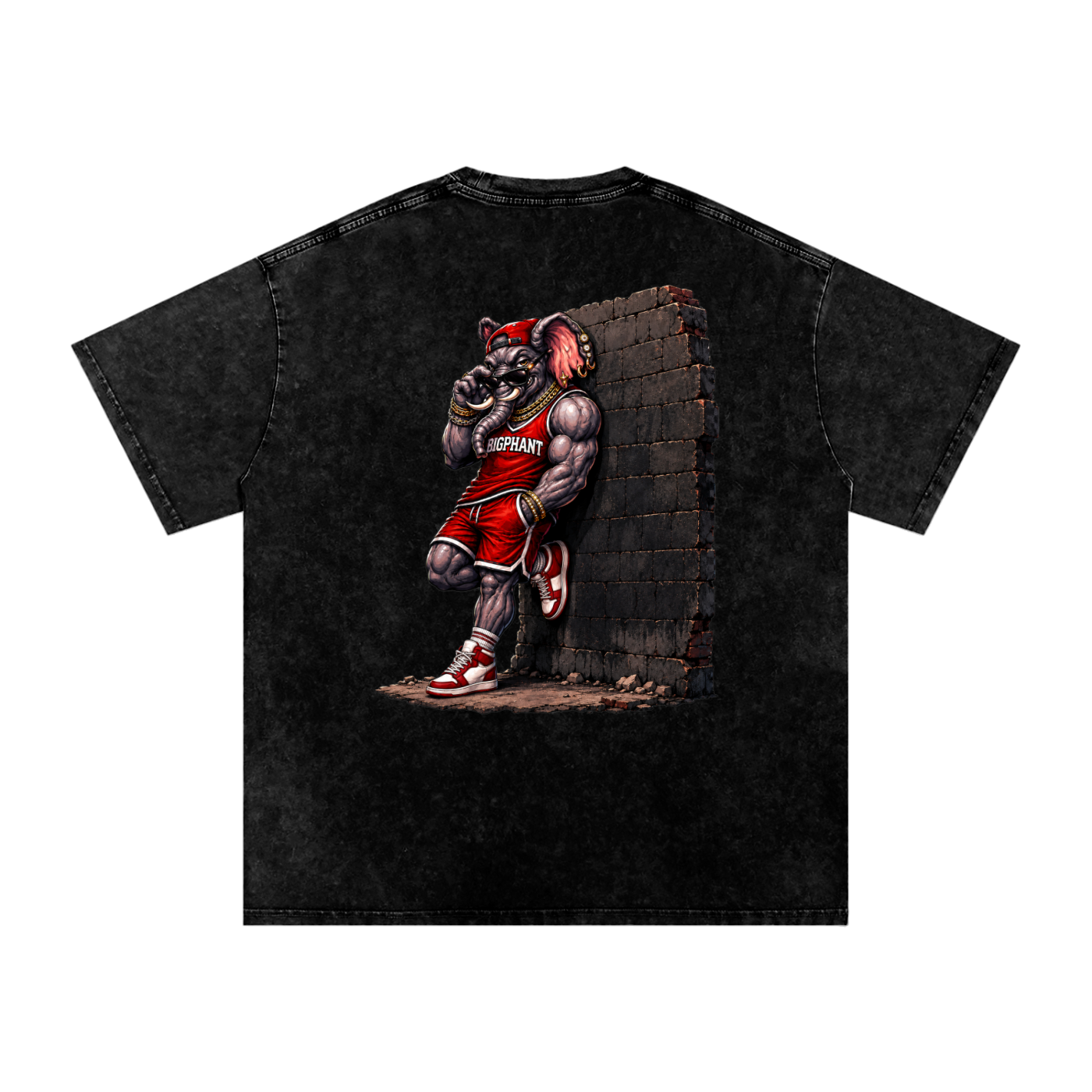 Snow Washed Oversized Cotton T-Shirt