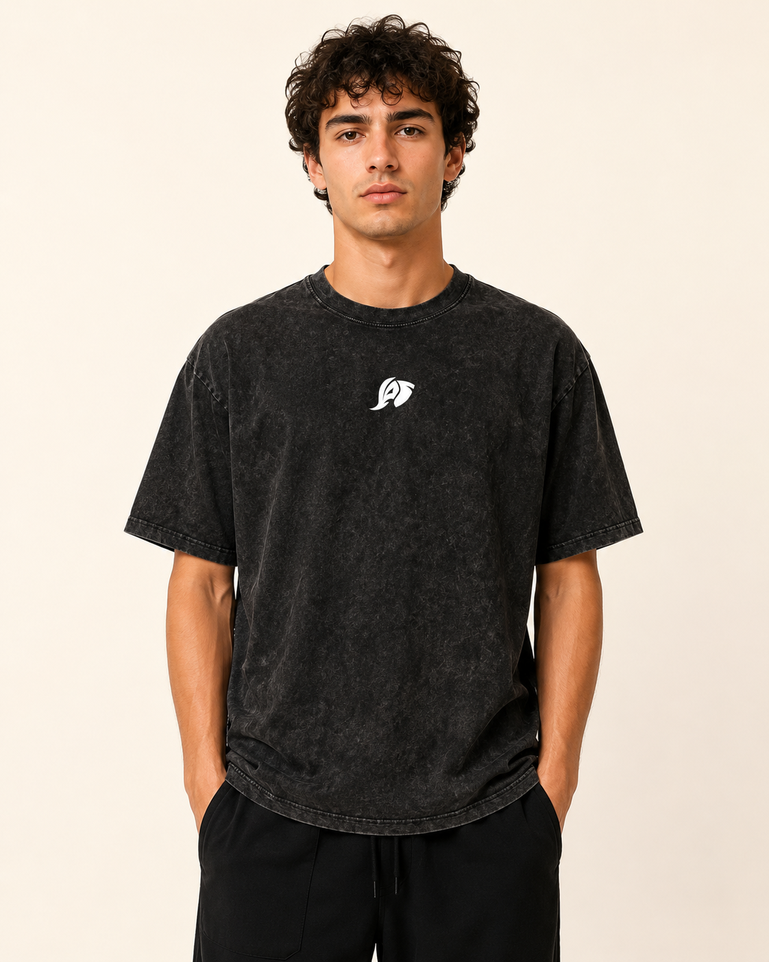 Snow Washed Oversized Cotton T-Shirt